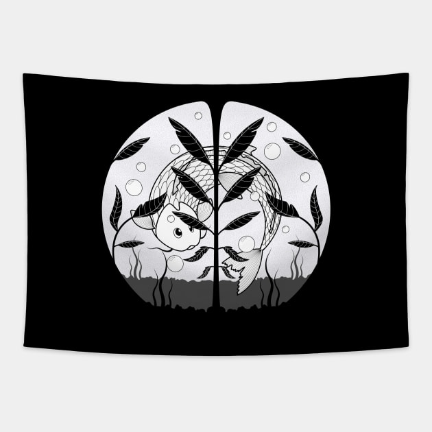 Aquarium BW Tapestry by freshinkstain