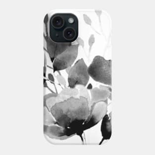 Romantic Floral 2 - BW - Full Size Image Phone Case