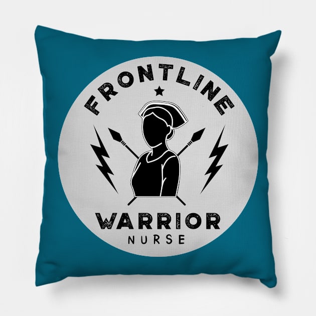 Frontline Warrior Nurse, Frontline Healthcare Worker Pillow by VanTees