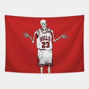 Skeleton Michael Jordan Shrug Tapestry