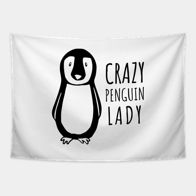 Crazy Penguin Lady Tapestry by juinwonderland 41