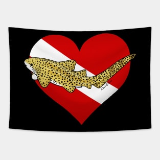 Zebra Shark Diver Tapestry