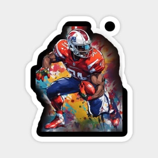 Rushing American Football Magnet