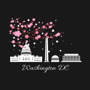 Washington Dc Cherry Blossoms City Monuments T-Shirt