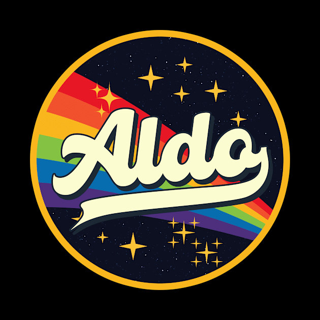 Aldo // Rainbow In Space Vintage Style by LMW Art