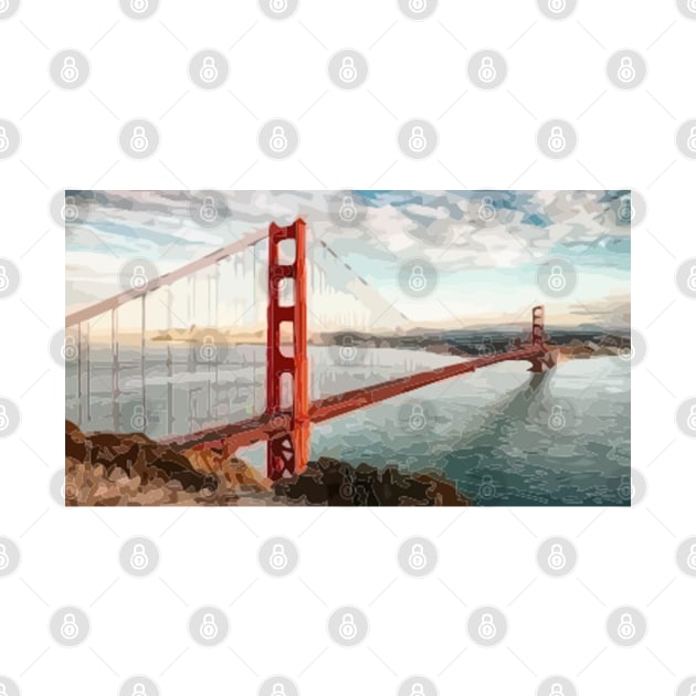 Golden Gate Bridge Abstract Painting by gktb