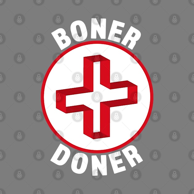 Boner Doner - Funny Trending Gift - White Lettering & Multi Color Design by RKP'sTees