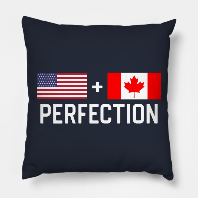 Funny Canadian American Gift Canadian American Pillow by kmcollectible