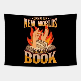 Open up new worlds read a book Tapestry