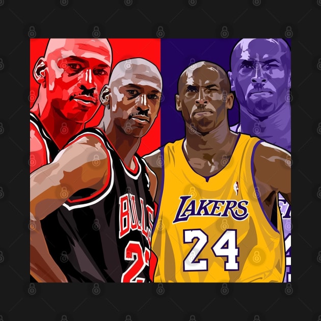 BASKETBALLART - GOAT 23 GOAT 24 by JORDAN-ART23