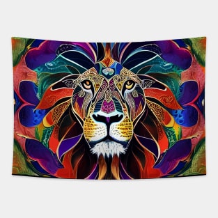 Colorful lion design Tapestry