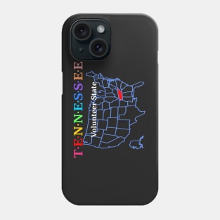 Tennessee, USA. Volunteer State. (With Map) Phone Case