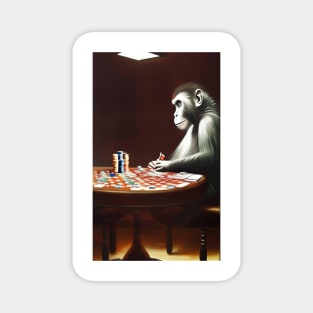 Illegal Monkey Playing Games Magnet