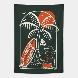 Life Is Better In A Bikini Summer Beach Tapestry