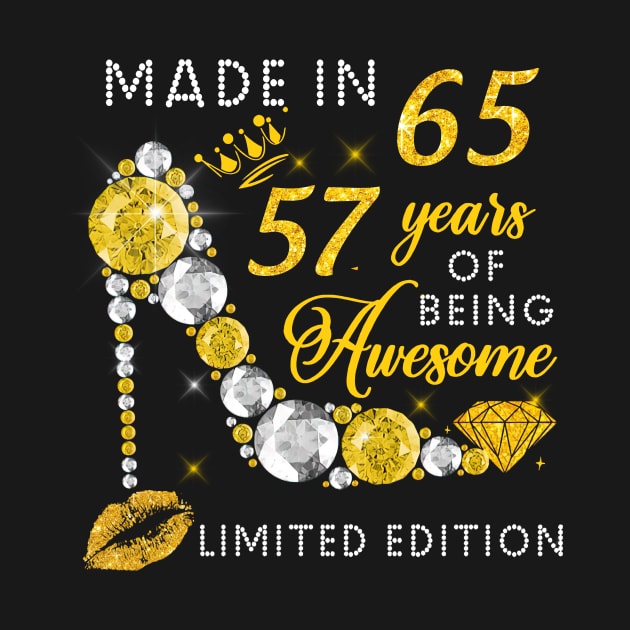 Made In 1965 Limited Edition 57 Years Of Being Awesome Jewelry Gold Sparkle by sueannharley12