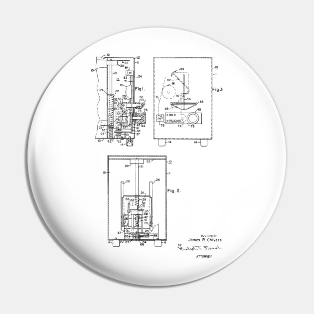 Toaster with Signal Means Vintage Patent Hand Drawing Pin by TheYoungDesigns