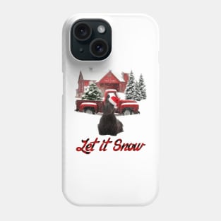 Scottish Terrier Let It Snow Tree Farm Red Truck Christmas Phone Case