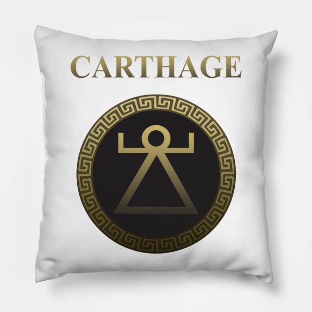 Ancient Carthage Sacred Band Shield Pillow by AgemaApparel