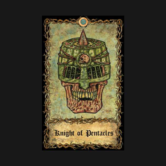 Knight Of pentacles. Eternal Bones Tarot Design (Colorful) by Mystic Arts