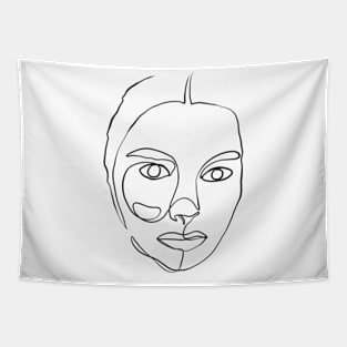 Woman face one line art Tapestry