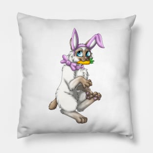 Bobtail BunnyCat: Cinnamon Point (Pink) Pillow