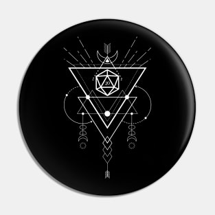 Boho D20 Dice Dungeon Master Symbols Pin