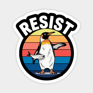 Funny Penguin Resist Retro Protest – Political Satire Vintage Design Magnet