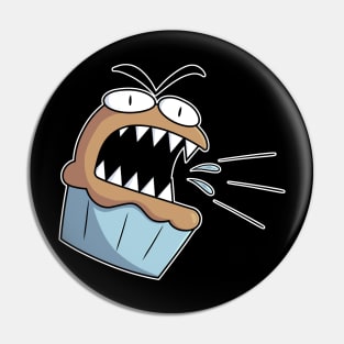 Angry Cute Muffin Pin