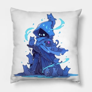 Blue Mage Cat Hero Pillow