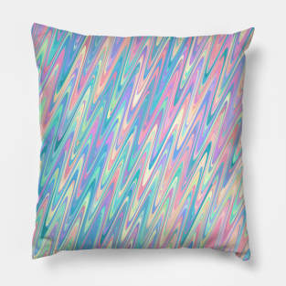 Psychedelic Funky Boho Colorful Digital Abstract Wave Pattern Pillow