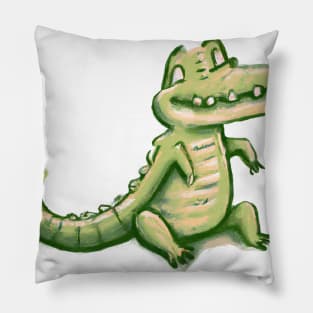 Cute Crocodile Drawing Pillow