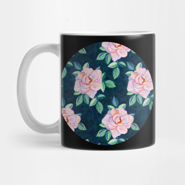 Simple Pink Rose Oil Painting Pattern Rose Mug Teepublic