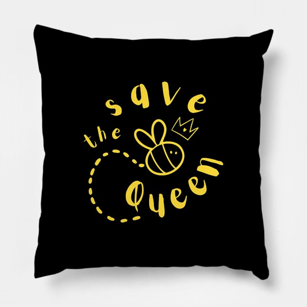 Save the Queen Bees Honey Beekeeper Earth Turtle Art Cute Funny Gift Whale Sea Beach Summer Animals Love Cute Funny Gift Sarcastic Happy Fun Witty Good Spiritual Depression Anxiety Gift Pillow by EpsilonEridani