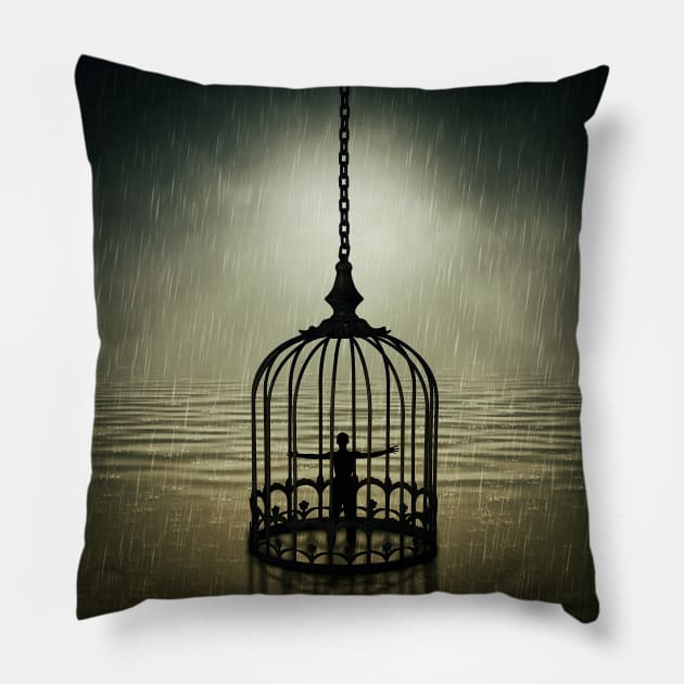 caged Pillow by psychoshadow