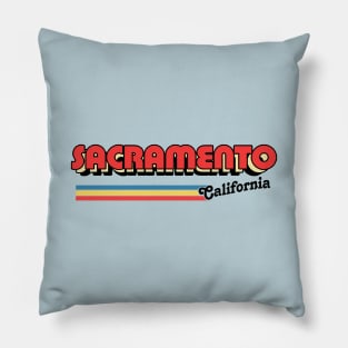 Sacramento, CA \/\/\ Retro Typography Design Pillow