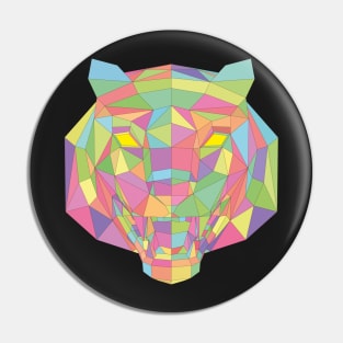 Multicolored Low Poly Tiger Head, mosaic tiger (art1) Pin