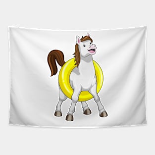 Horse as Swimmer with Lifebouy Tapestry