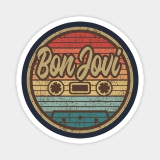 bon jovi cassette retro circle Magnet