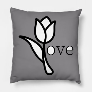 Love Lettering with Tulip Flower Pillow