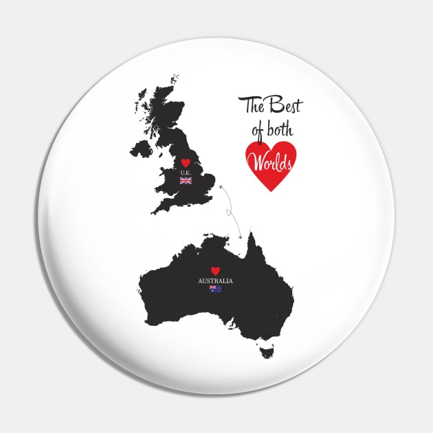 The Best of both Worlds - United Kingdom - Australia Pin by YooY Studio