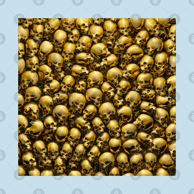 Discover Totally Gothic Abstract Skulls Horror Pattern Gold - Gold Skulls Pattern - T-Shirt