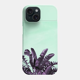 Purple banana leaves, turquoise sky Phone Case