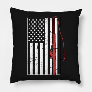 American Flag & Fishing Pole Pillow