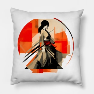 Minimalistic Female Samurai Pillow