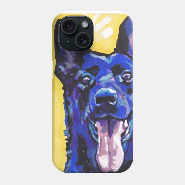 black German Shepherd Dog Bright colorful pop dog art Phone Case by bentnotbroken11