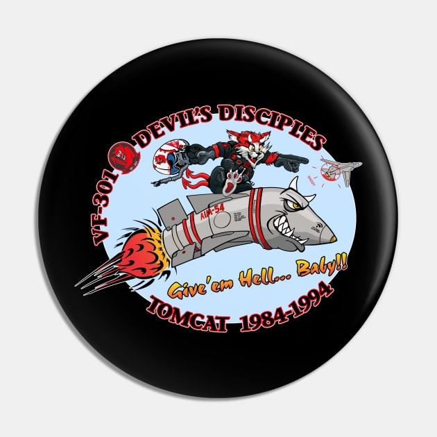 VF-301 Devil's Disciples Nose Art Pin by MBK