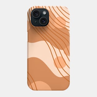 Light Brown and Beige Abstract Art Shapes and Lines Phone Case