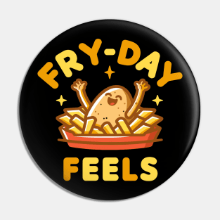 Fry Day Feels | Cute Potato enjoying Friday vibes | Funny Potato puns Pin