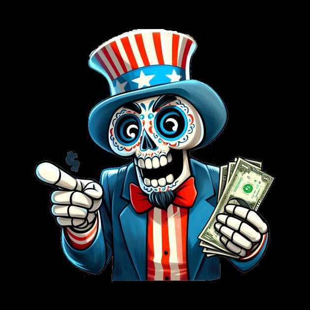 Sugar Skull Uncle Sam - 4th of July - Capitalism by ImaginativeInkPOD