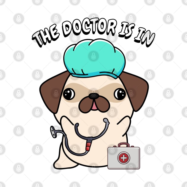 Cute Pug dog is a doctor by Pet Station